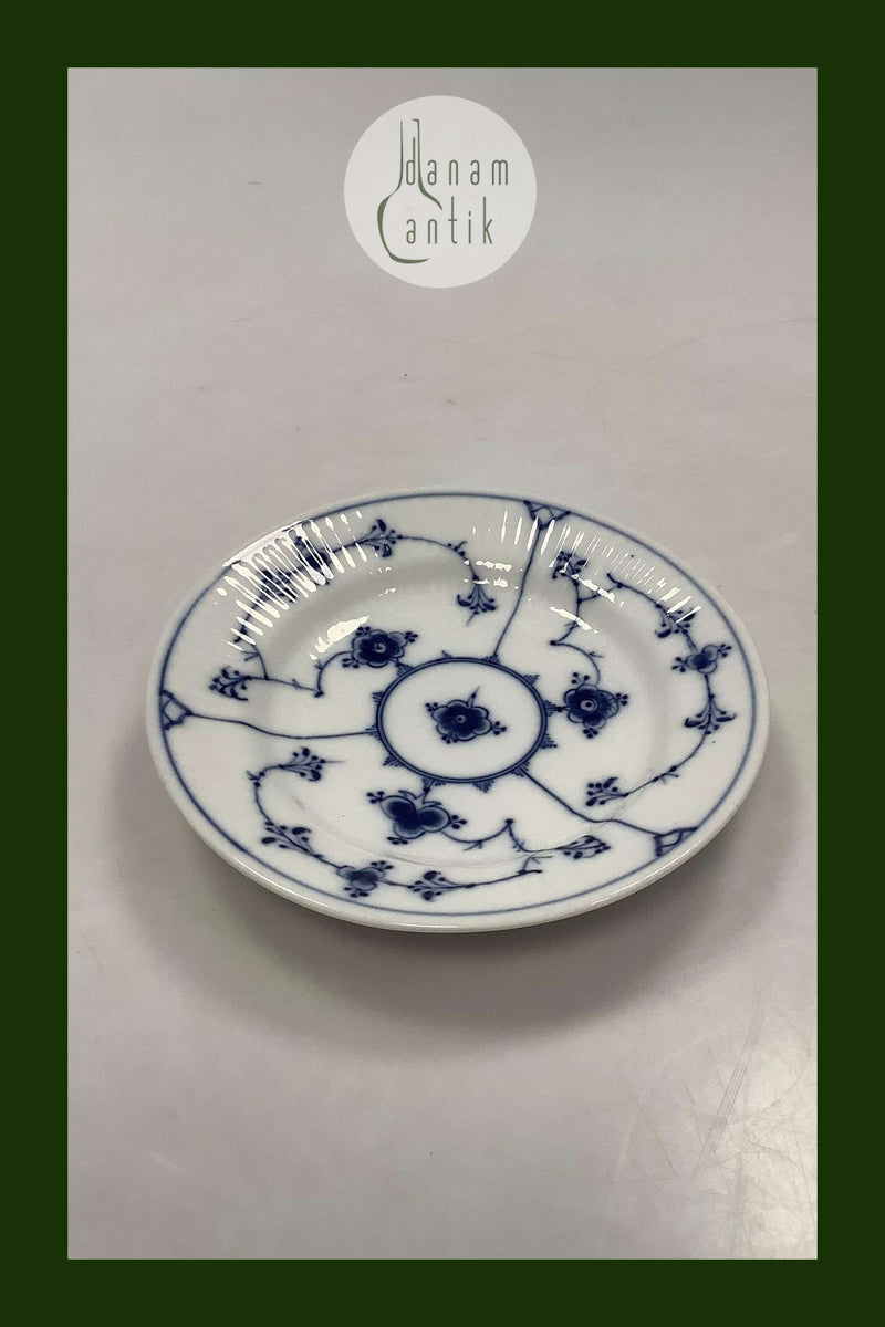 Bing和Grondahl蓝色/蓝色凹槽Riflet蛋糕盘