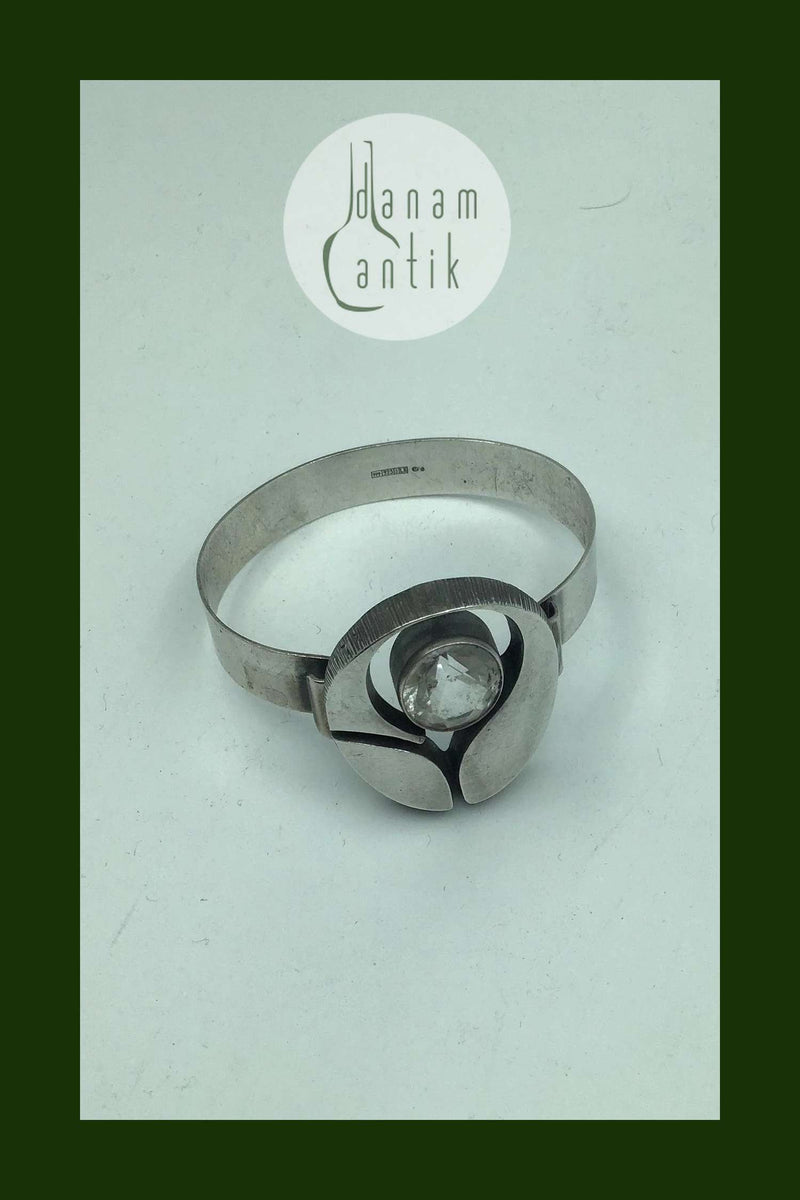 Sten og Laine, Finland, Sterling Sølv Armring, Bjergkrystal