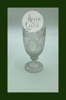 Vinglas med stort slibingsarbejde på kummen ca. 1900