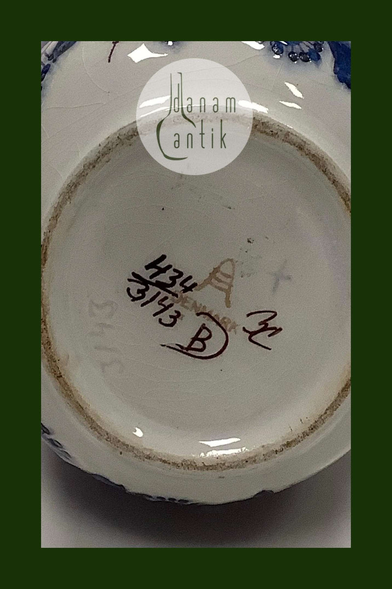 Aluminia Tenera kunstfajance Kande med Låg No. 434-3143