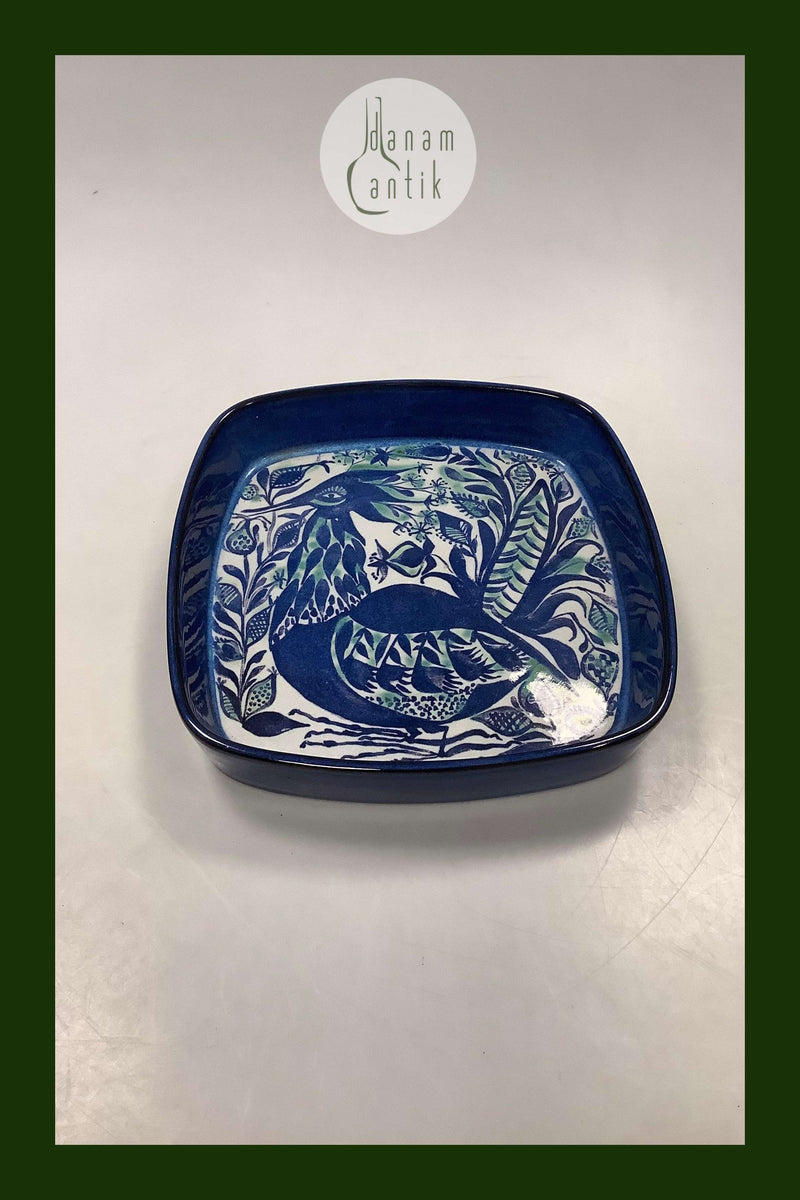 Aluminia/Royal Copenhagen Fajance Tenera Skål med fugl No. 143/2884