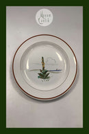 Aluminia Stort Rundt Fad med strand og blomster motiv