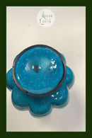 Flot Blå Kunst Glas Vase