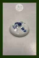 Royal Copenhagen Musselmalet Riflet Låg med sommerfugl