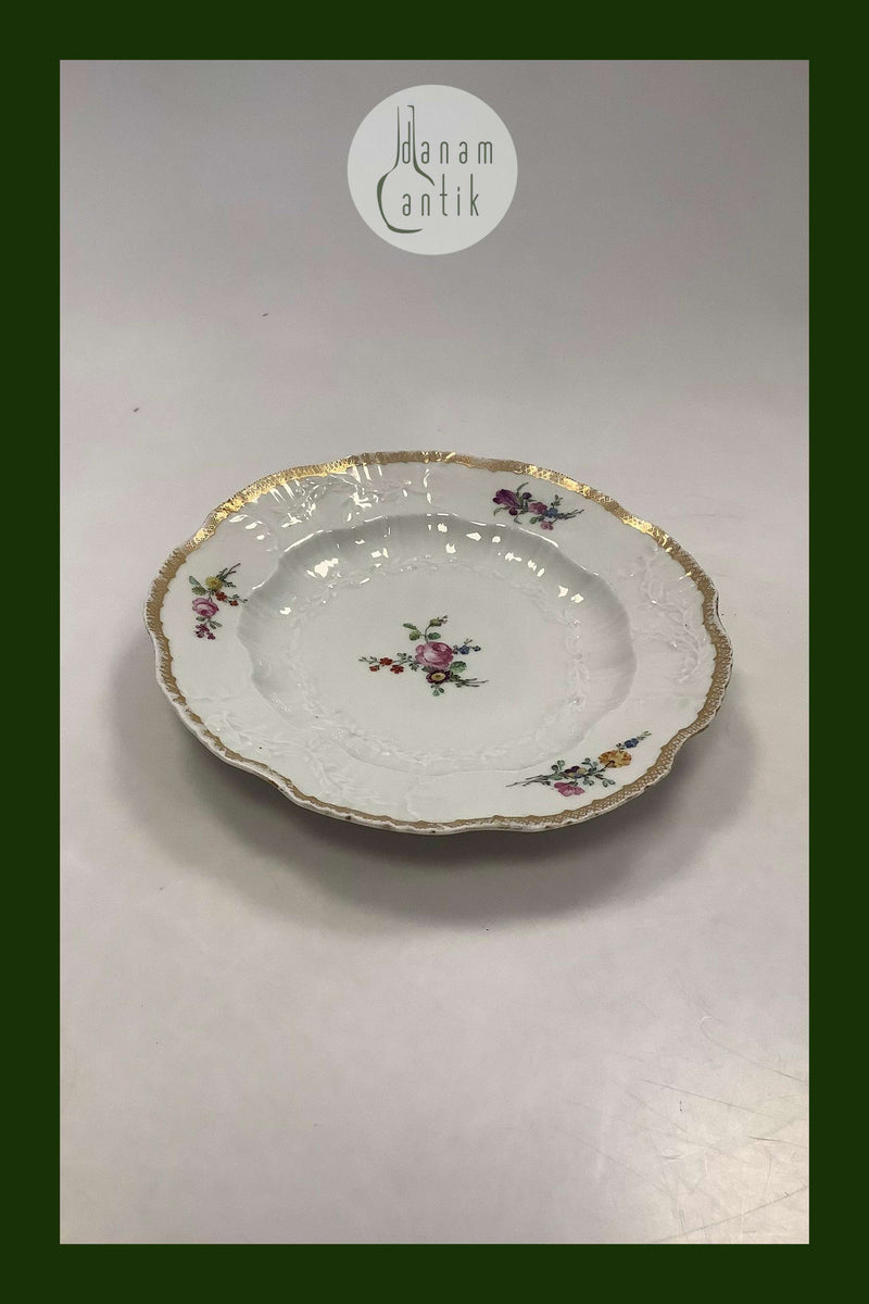 Antik Royal Copenhagen Saksisk Blomst, Fuld Spisetallerken
