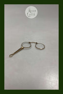 金色金属材质的Lorgnette玻璃眼镜，尺寸为11&