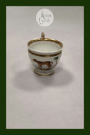 Fransk Kaffekop i Porcelæn malet med Kattedyr