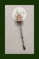 Zigarettenspitze in Silber mit bernsteinfarbener Perle