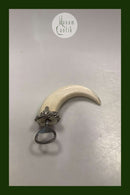 Flaske Oplukker med sølv top og Vildsvinetand som skaft