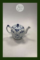 Royal Copenhagen Blaue geriffelte Halblonde Teekanne Nr. 609