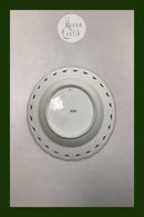 Royal Copenhagen Fuld Saksisk Blomst Dyb Tallerken med Gennembrudt Blondekant fra 1860-1890