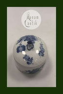 Royal Copenhagen Blå Blomst Svejfet Smør skål med låg No. 1889