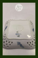 Royal Copenhagen Blå Blomst Svejfet Firkantet Fad med gennembrudt kant No 1523