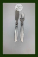 10er-Set Georg Jensen Sterling Silber Kaktusfischmesser und Gabeln Nr. 61 und 62