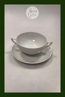 Royal Copenhagen Hvid Juliane Marie Bouillon Kop og underkop No 12490