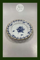 Antique Royal Copenhagen Blue Flower Curved Openwork Plate with Gold