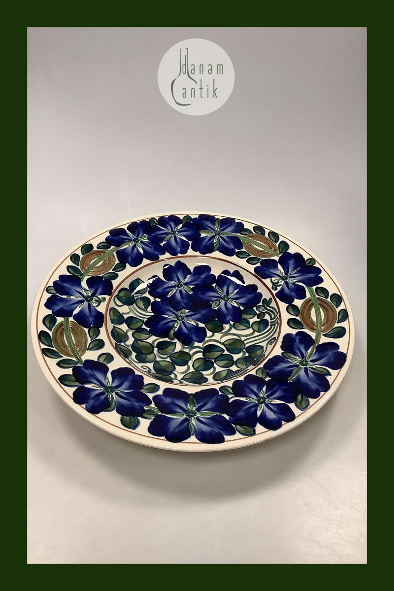 Aluminia Fajance Fad / Skål No 200/300 med Blomster motiv