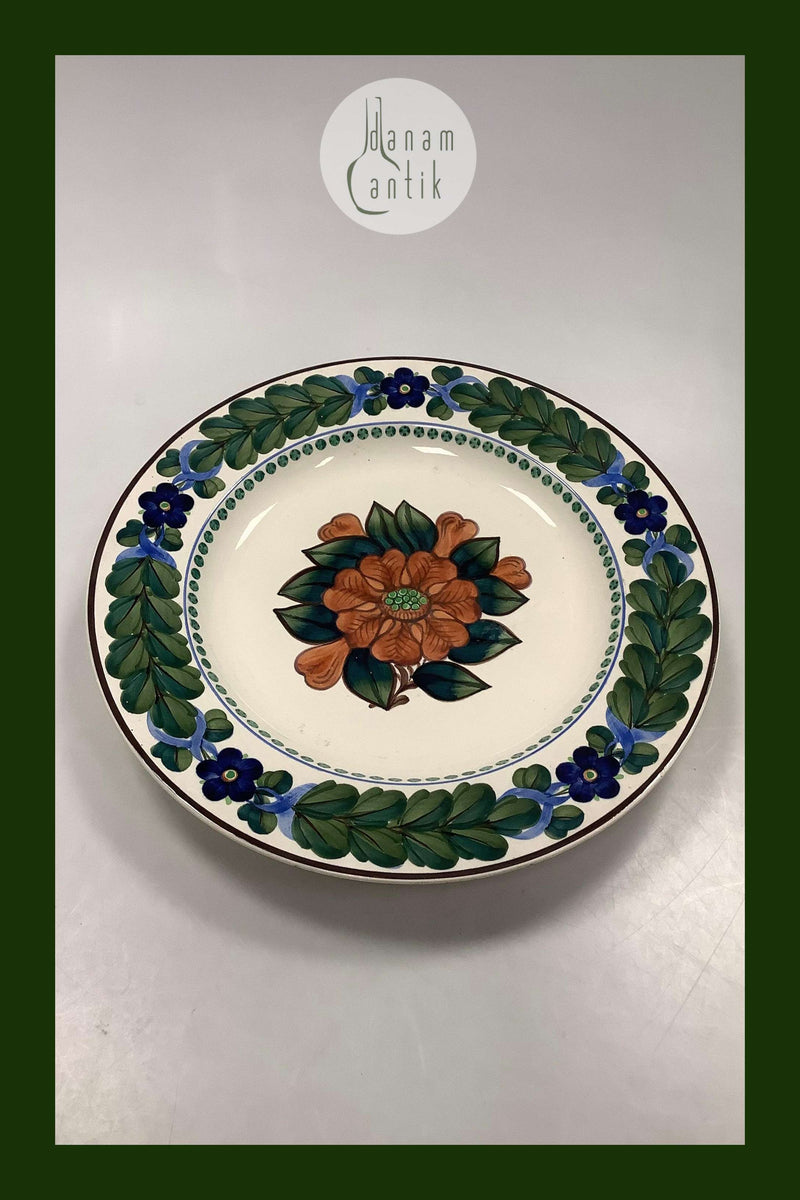 Aluminia Stor Vægplatte med Blomster Motif No 832 / 702