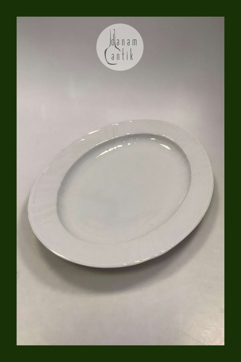 Royal Copenhagen Juliane Marie, hvid Oval Serveringsfad No 12007