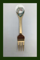 A. Michelsen 圣诞蛋糕叉 1981 纯银镀金珐琅