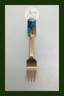 A. Michelsen Julekagegaffel 1990 Forgyldt Sterling Sølv med emalje