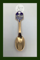 A. Michelsen Christmas Tea Spoon 1986 Gilded Sterling Silver with enamel