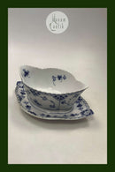 Royal Copenhagen Muschelmalet Vollblond Soßenschüssel mit Unterteller Nr. 1105