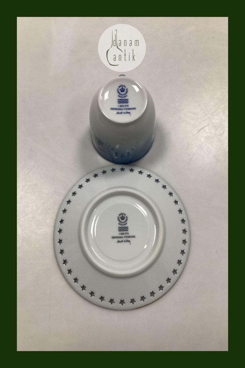 Bing og Grøndahl Harald Wiberg Julestel Kaffekop med Underkop No. 3503/305