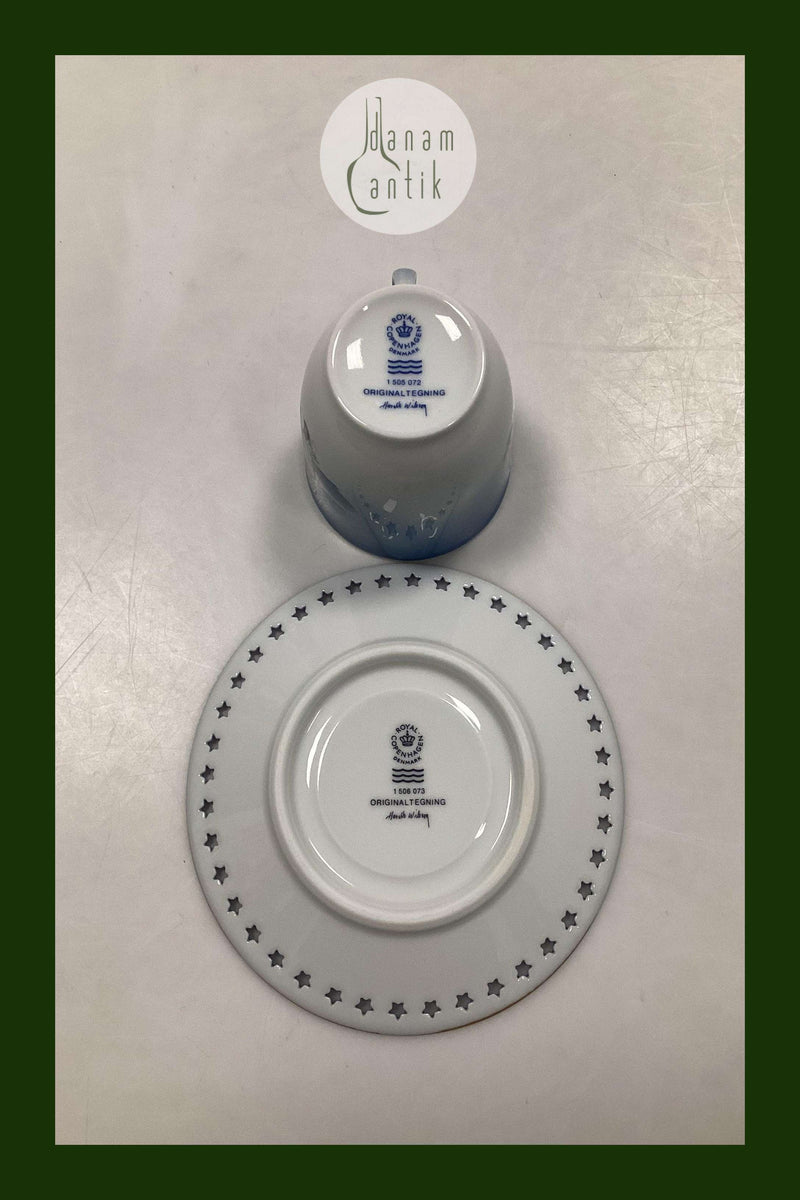 Bing og Grøndahl Harald Wiberg Julestel Kaffekop med Underkop No. 3505/305