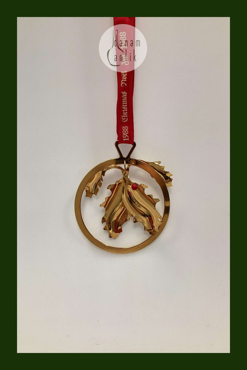 希少⭐︎ JuleUro 1988 オーナメント 24k Georg Jensen Christmas Mobile 1988 - Holly