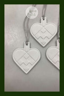 Royal Copenhagen 4er-Set Weihnachtsherzen aus Bisquit Ornamente