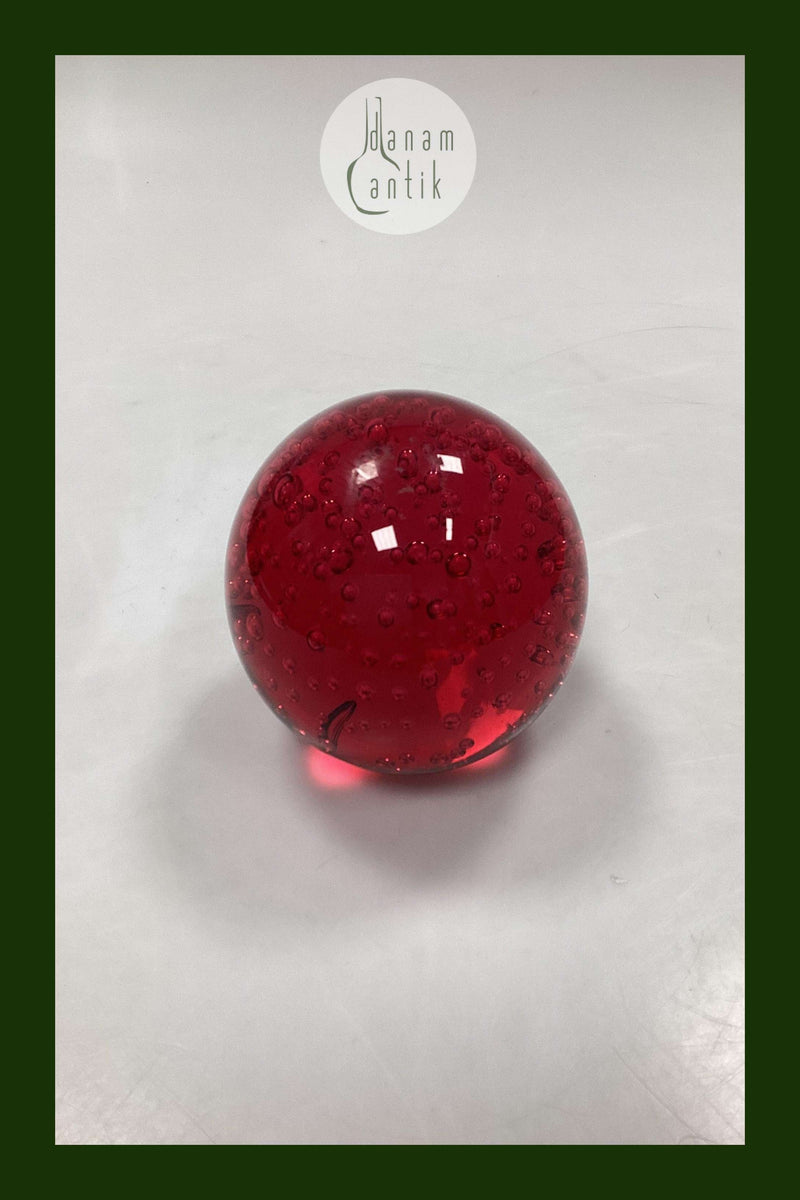 Rød Brevvægt i glas