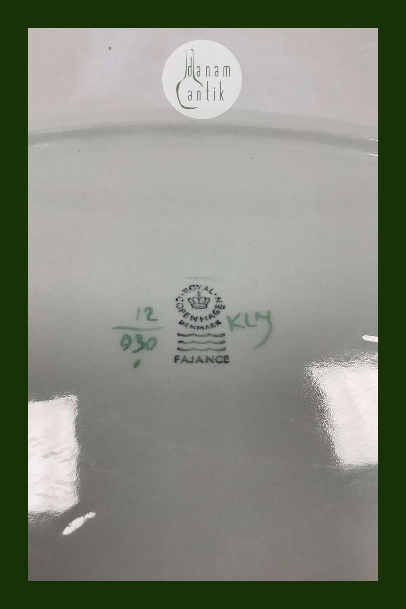 Royal Copenhagen Grøn Tranquebar Oval Serveringsfad No. 930