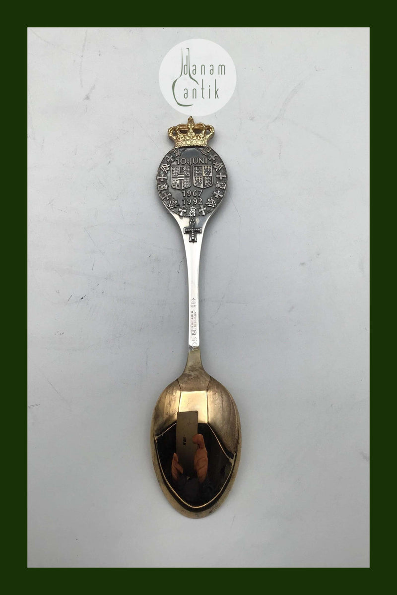 P Hertz Mindeske I Forgyldt Sterling Sølv fra 1992