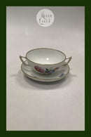 Royal Copenhagen Light Saxon Flower Bouillon Cup with handles No 1872