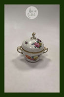 Royal Copenhagen Fuld Saksisk Blomst Sukkerskål med Låg No 1681