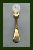 Georg Jensen Årsgaffel 1981 Forgyldt Sterling Sølv med emalje.