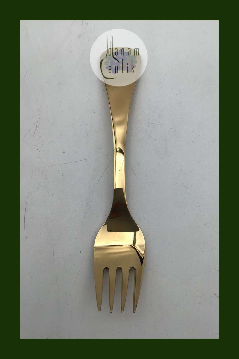 Georg Jensen Årsgaffel 1992 Forgyldt Sterling Sølv med emalje.