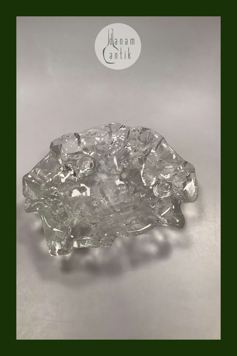 Stor Svensk Glas kunst skål med marine emner