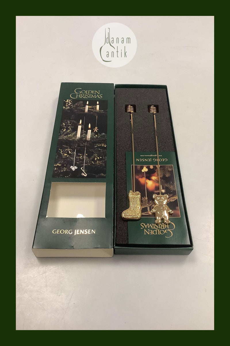 Georg Jensen Golden Christmas Lyseholder - Bamse og Julesok 2003