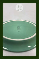 Royal Copenhagen Ursula oval Tallerken i Lysegrøn No. 085