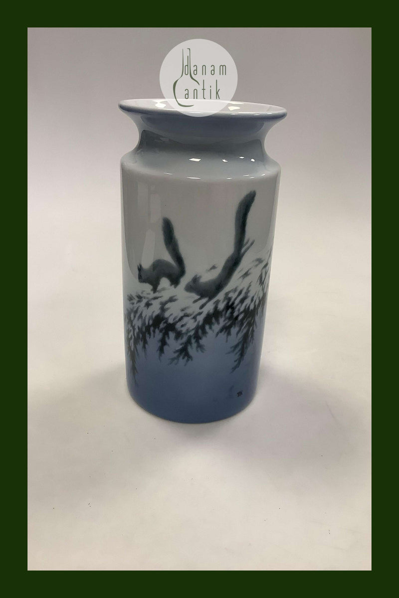 Porsgrund Norway Vase with Squirrel by Theodor Kittelsen