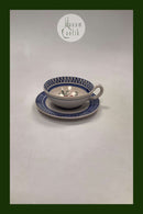 Lars Syberg Keramik Blå Thekop med underkop