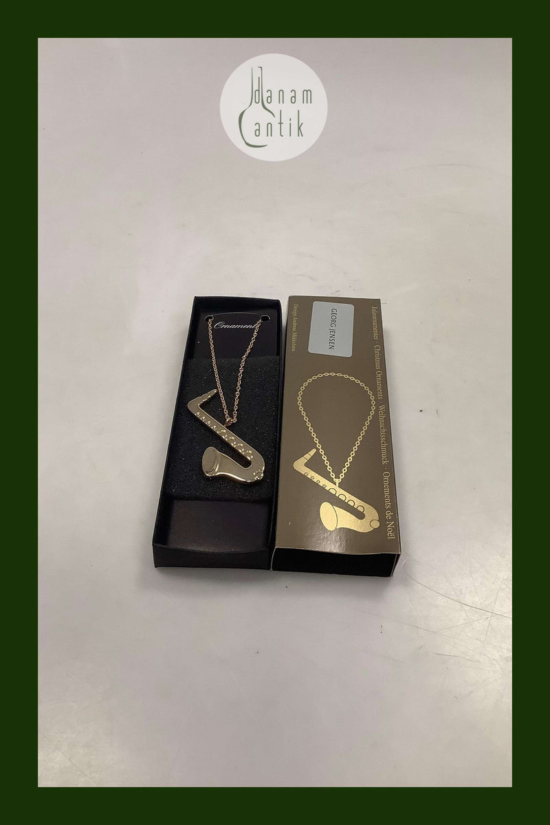 Georg Jensen Ornament Forgyldt Saxofon 1996  I original boks