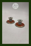 Par Lyngby Porcelæn Danmark Lysestager i rød krakele No 3024