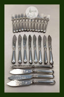 Sæt Engelsk Fiskebestik i Sølvplet til 12 personer 24 p.