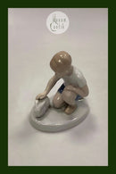 Tysk Figur af Dreng og Kanin