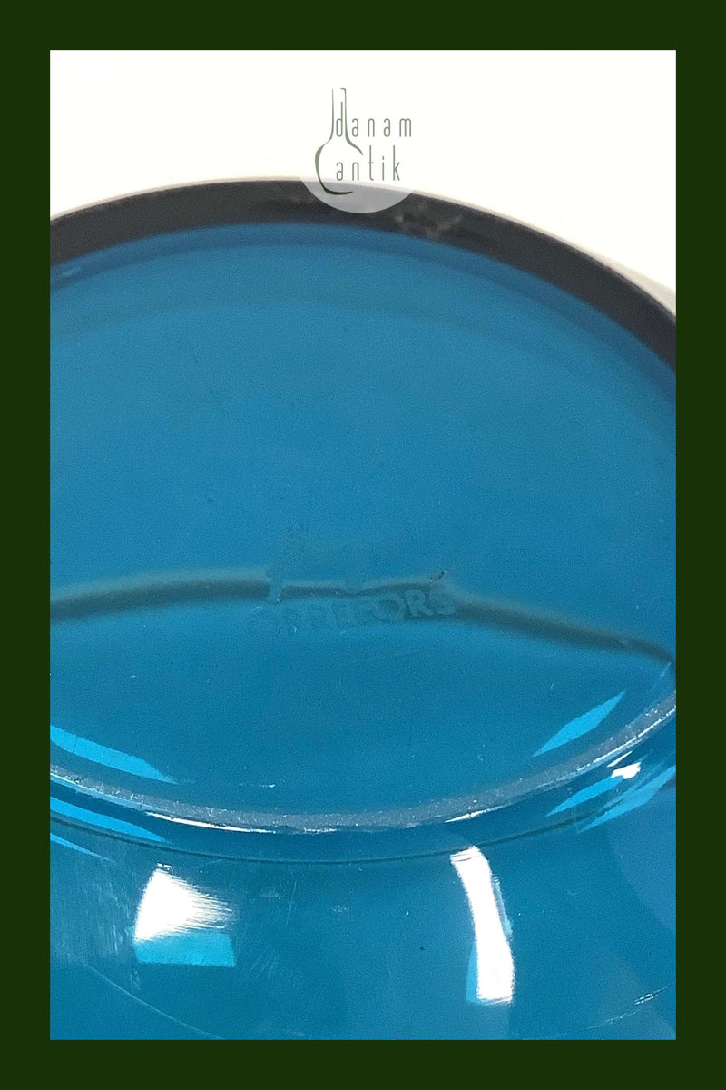 Orrefors Fuga Rund Glas Skål i blå Sverige