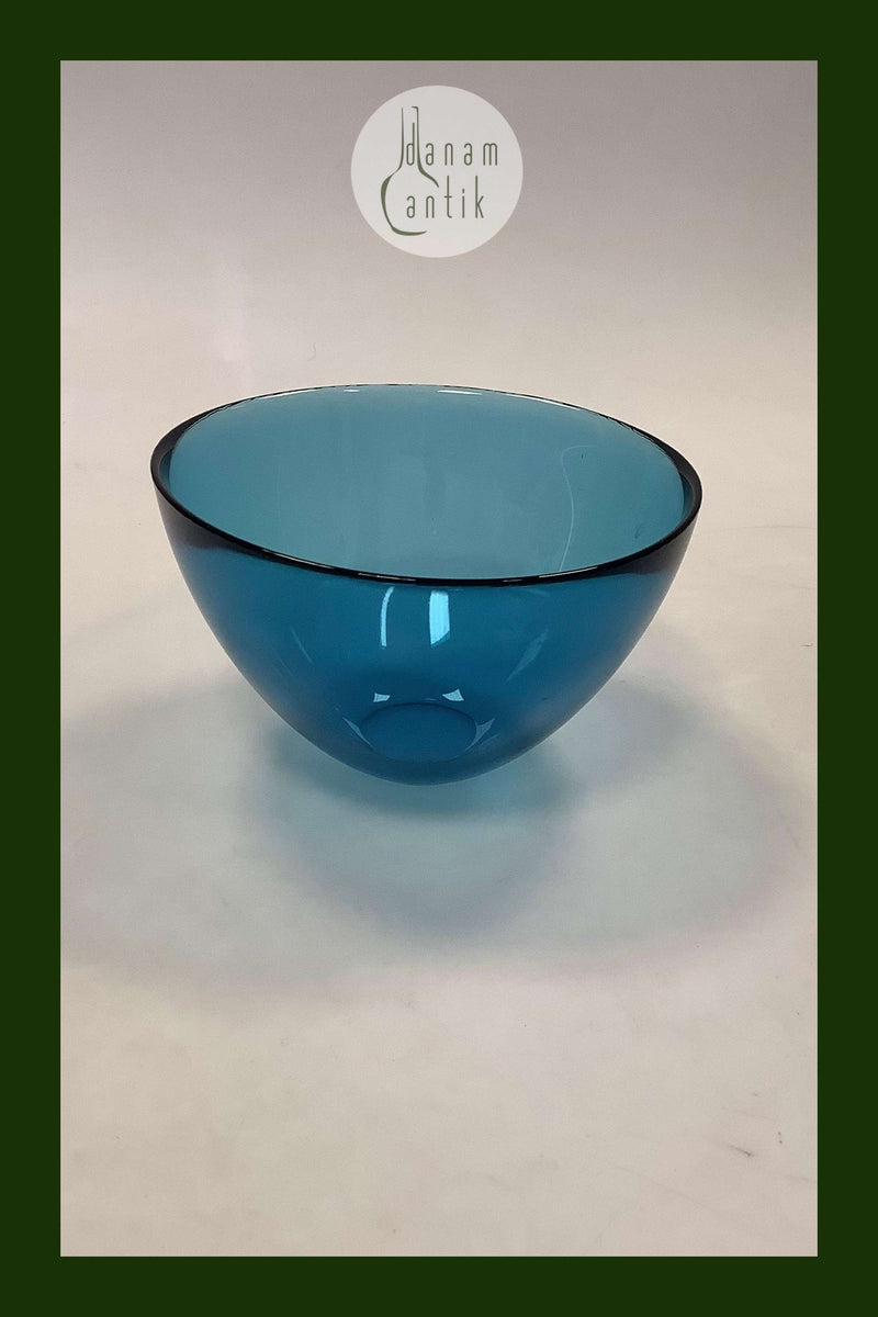 Orrefors Fuga Rund Glas Skål i blå Sverige