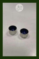 Par Just Andersen Tin Saltskåle med blå indsats